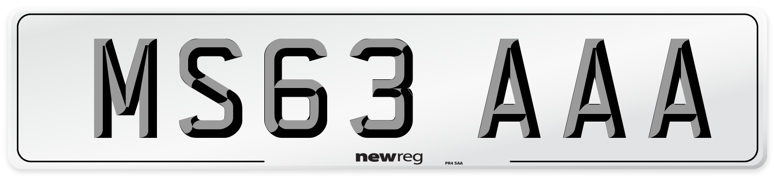 MS63 AAA Number Plate from New Reg